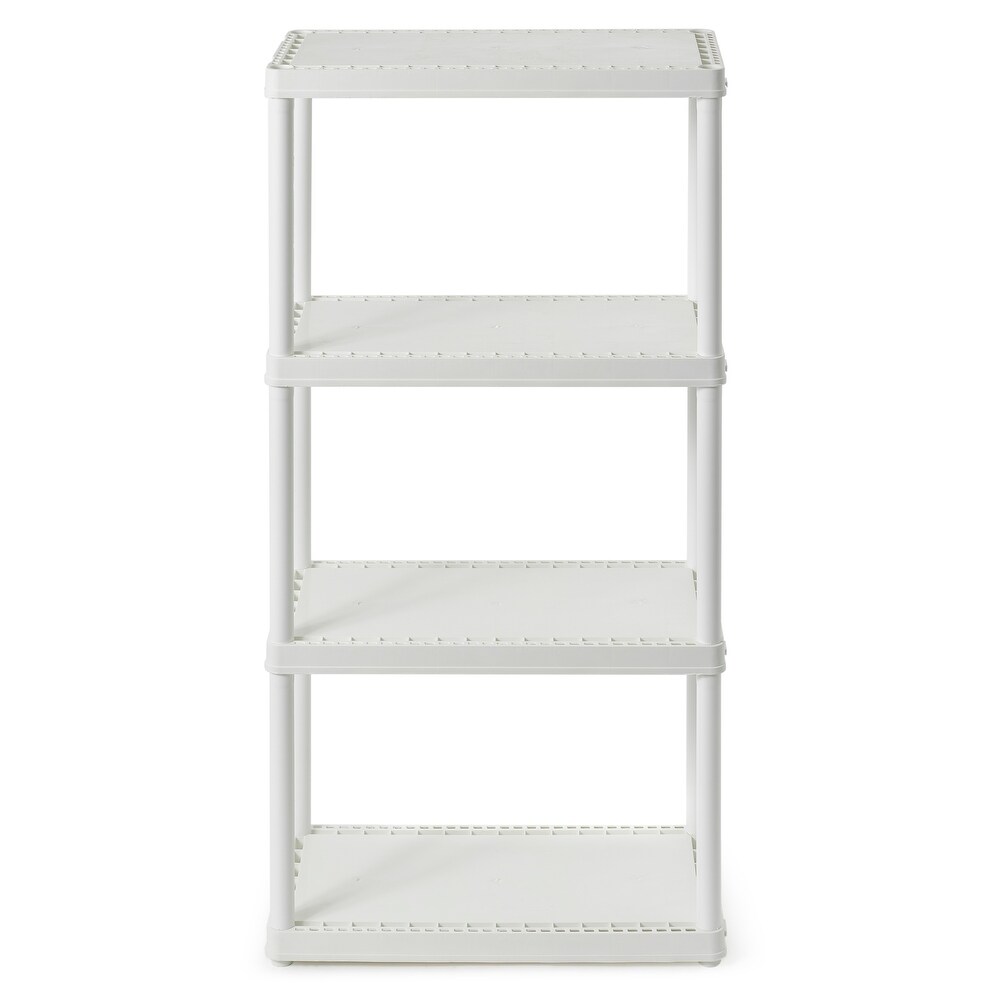 Gracious Living 4 Shelf Light Duty Shelving Unit  220lb Capacity  White  2 Pack   White