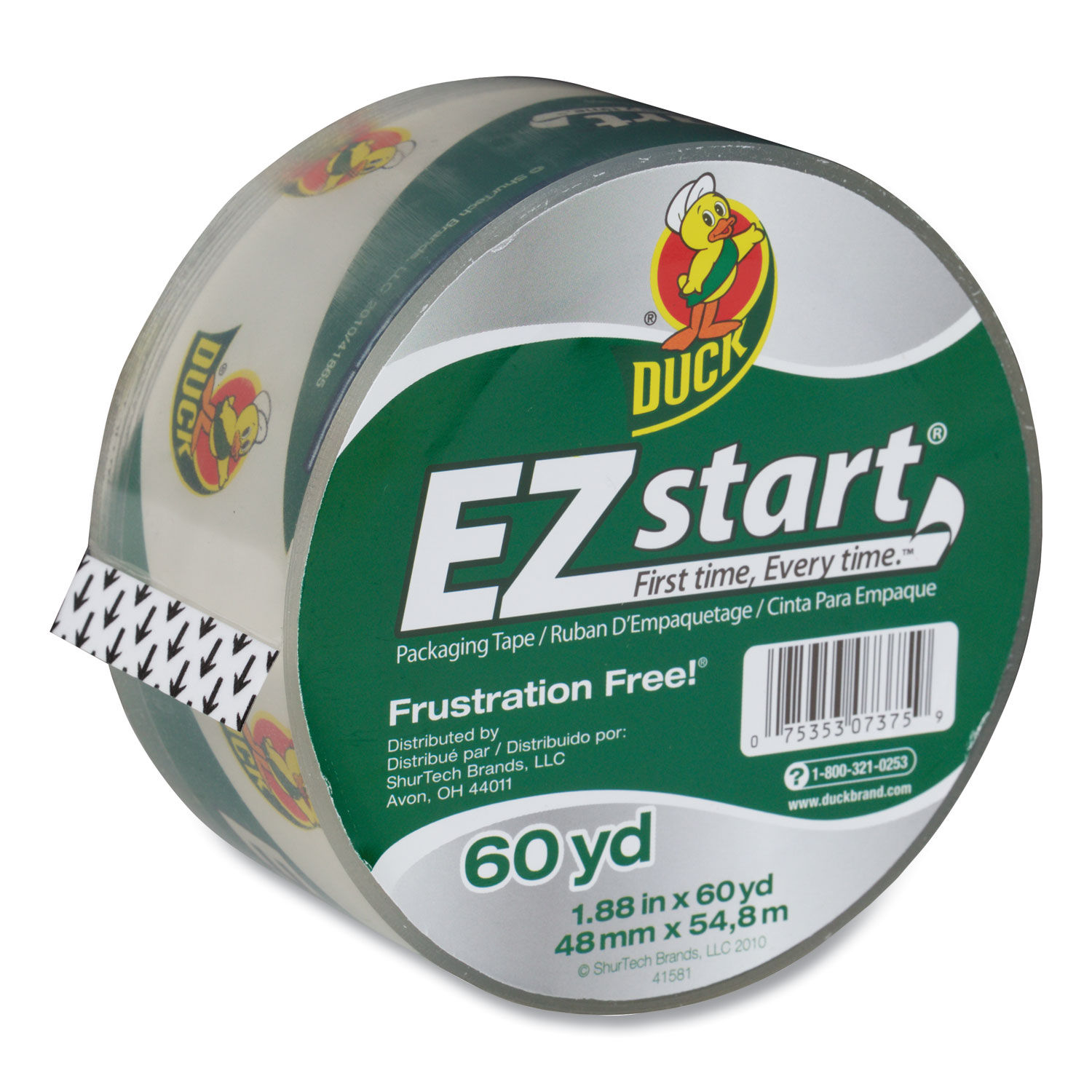 EZ Start Premium Packaging Tape by Duckandreg; DUCCS60C