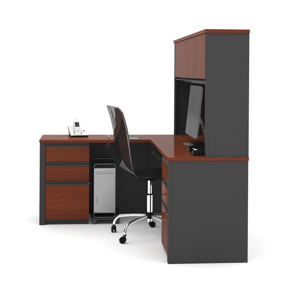 Bestar Prestige Plus L shaped Desk with Hutch