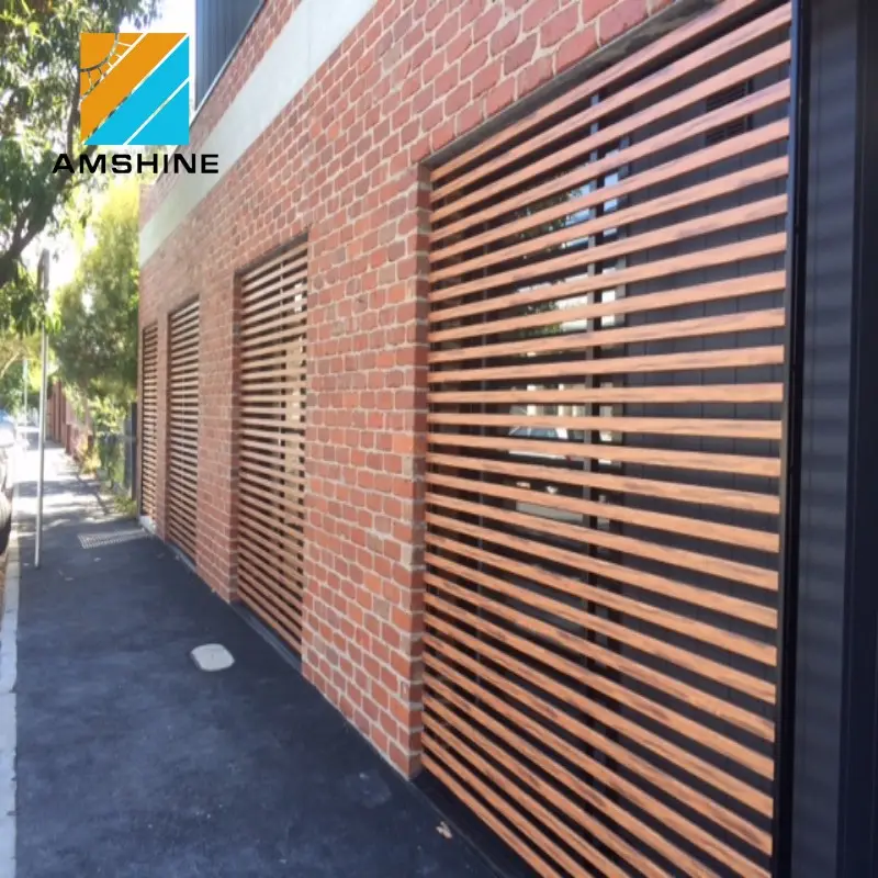 Factory supply modern design horizontal powder coating dark grey aluminum slat fence cost