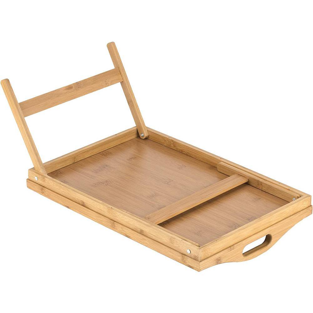 Home-it Wooden Breakfast Bed Tray with Folding Legs - Bamboo Bed Table - Bed Tray Table - Bed Tray with Legs Natural Color 284hd