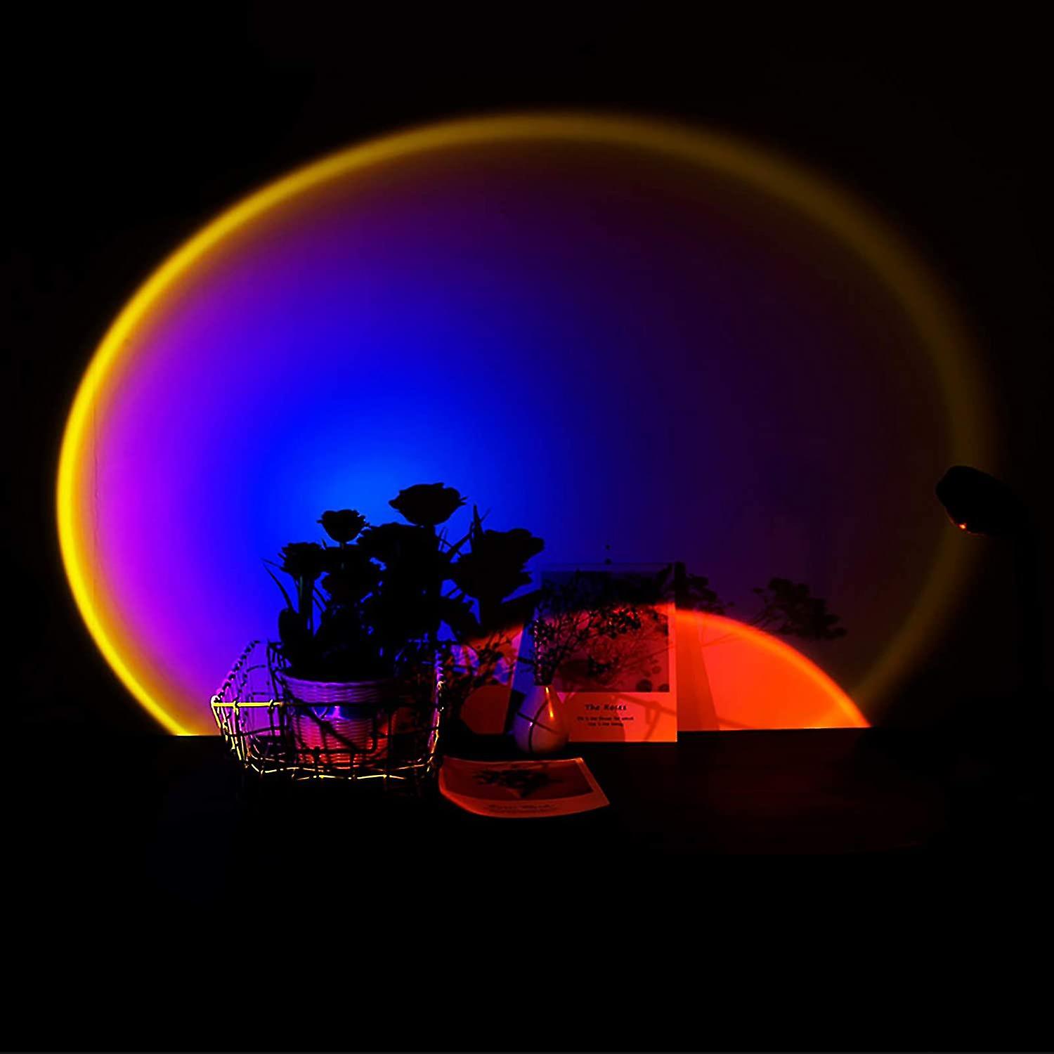 Sunset Lamp Led Rainbow Projector 90 Degree Rotation Sun Night Light