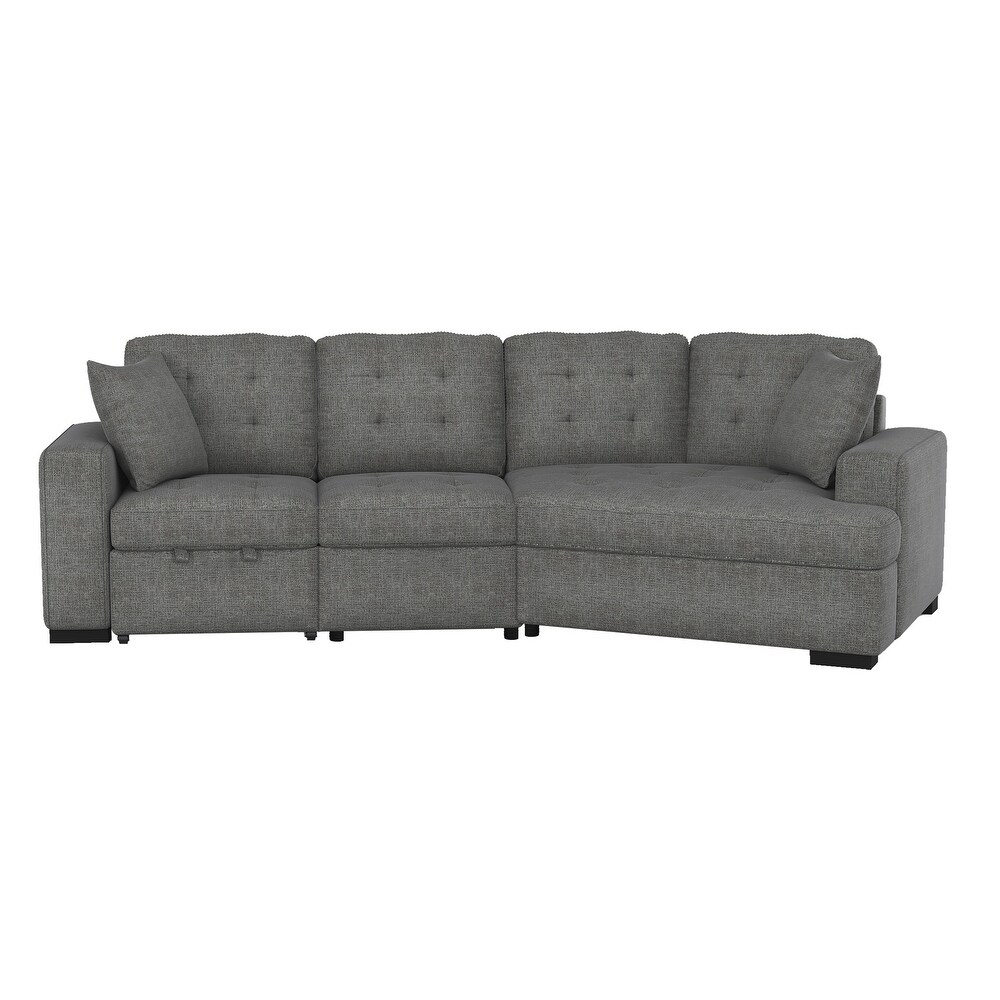 Arnau 2 piece Space saving Sectional Sofa with Pull out Ottoman