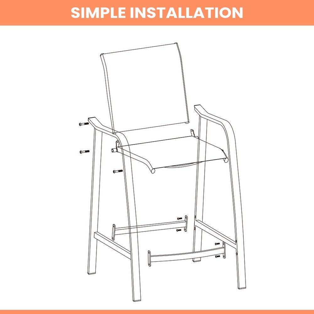 Pellebant 4PCS Outdoor Counter Height Bar Stool   21.7\