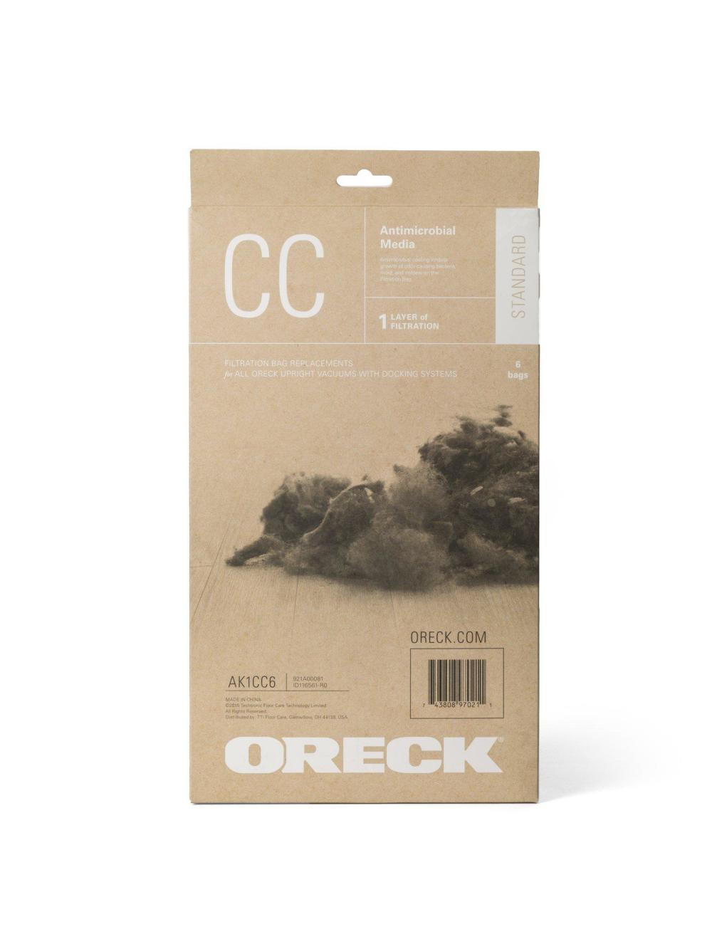 Oreck Type CC Antimicrobial Filtration Standard Filtration Vacuum Bag (6pk)