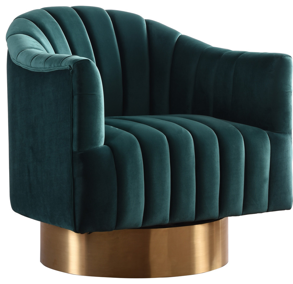 Farrah Velvet Accent Chair   Contemporary   Armchairs And Accent Chairs   by Meridian Furniture  Houzz