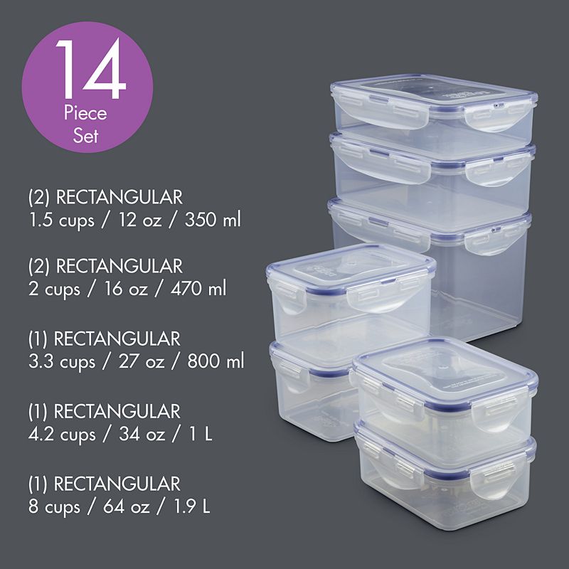 LocknLock Easy Essentials 14-pc. Rectangular Food Storage Container Set