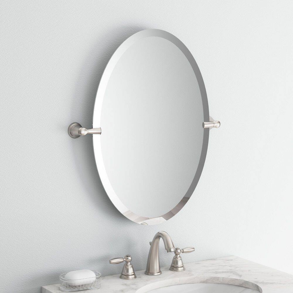 MOEN Banbury 26 in. x 23 in. Frameless Pivoting Wall Mirror in Brushed Nickel Y2692BN