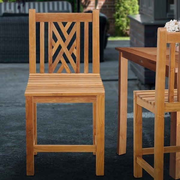 Teak Wood Chippendale Counter Stool without Arms