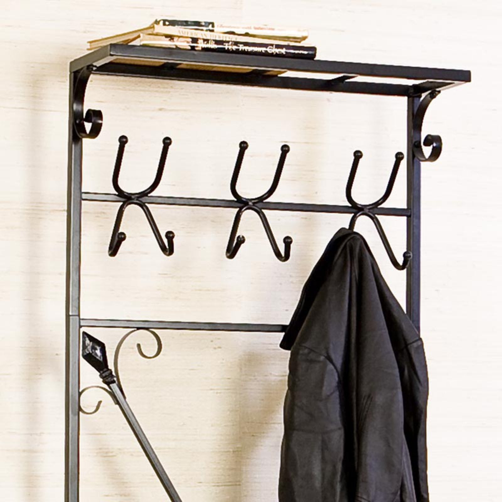 Entryway Storage Rack / Bench Seat-Material:Metal，Size:24