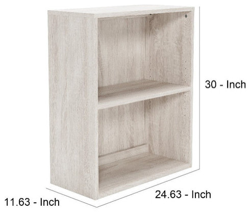 Benzara BM248084 Small Bookcase With 1 Adjustable Shelf  Antique White   Transitional   Bookcases   by Uber Bazaar  Houzz