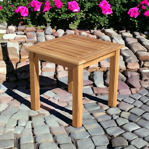 Courtyard Casual Natural Teak Heritage Outdoor Teak Side Table