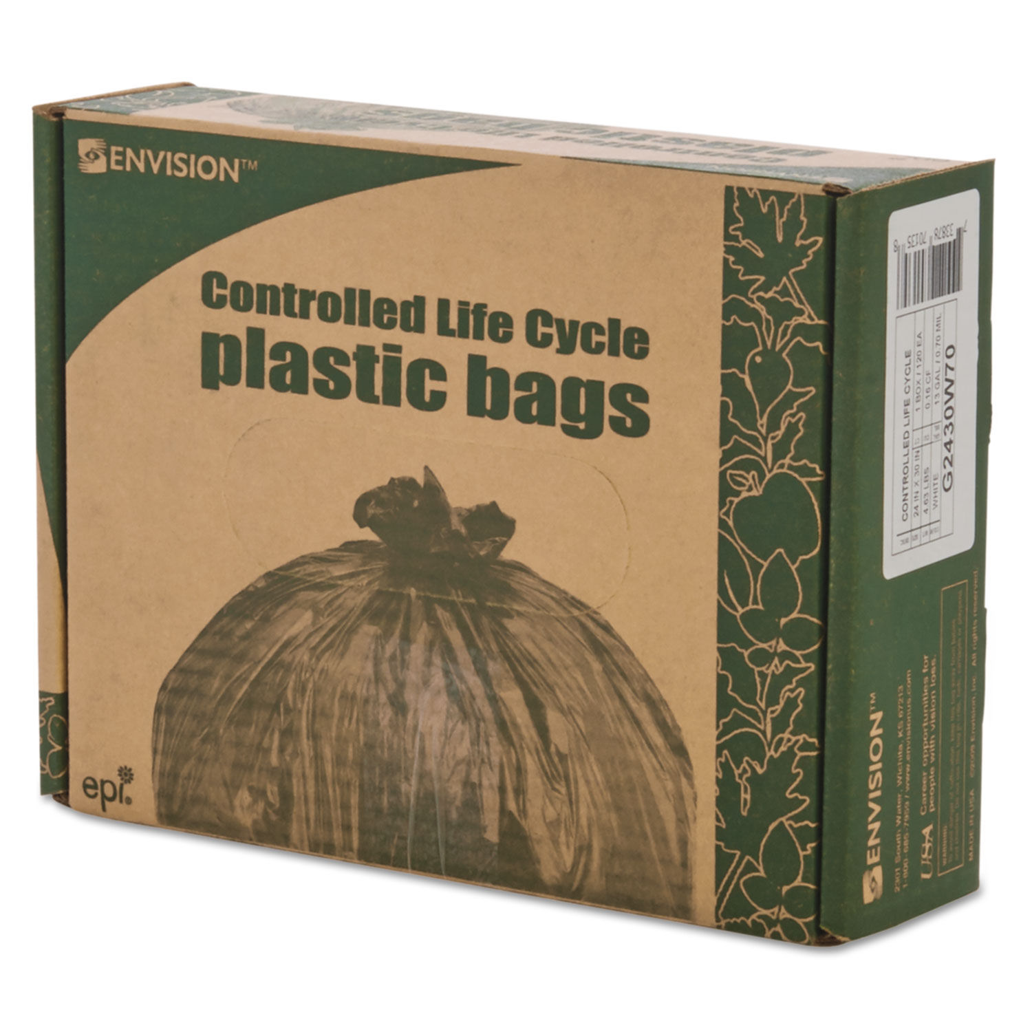 Controlled Life-Cycle Plastic Trash Bags by Stoutandreg; by Envisionandtrade; STOG2430W70