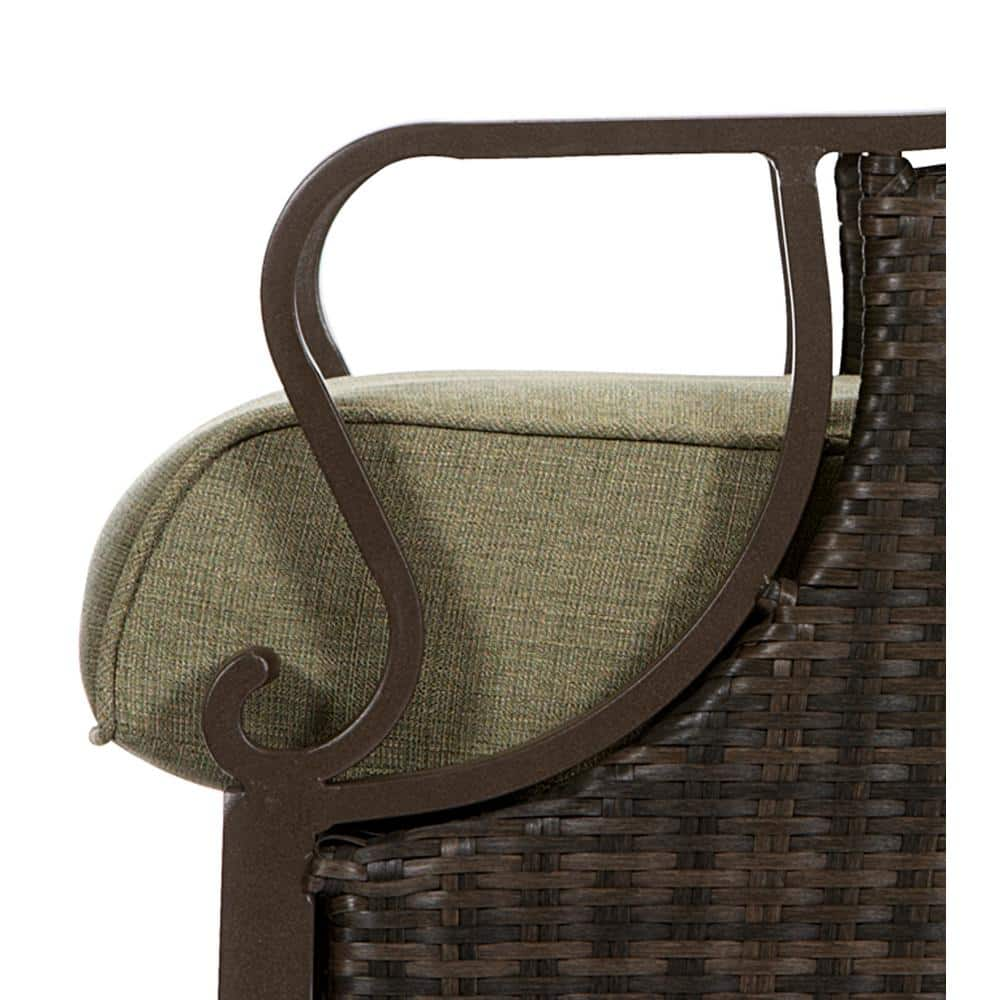 Hanover Ventura Reclining Wicker Outdoor Lounge Chair with Vintage Meadow Cushion VENTURAREC