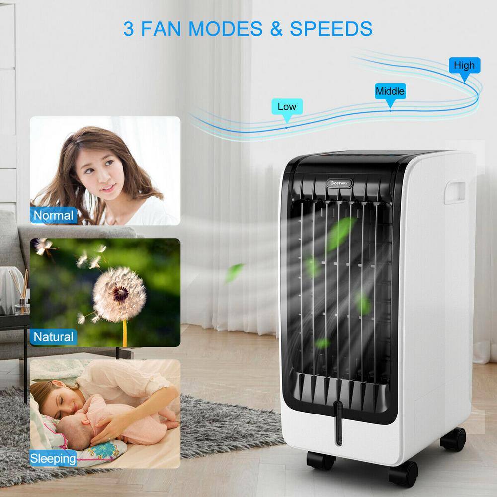 Costway 300 CFM 3-Speed Portable Evaporative Cooler Air Cooler Fan Cooling Touch Pad with Remote For 200 sq. ft. EP23430