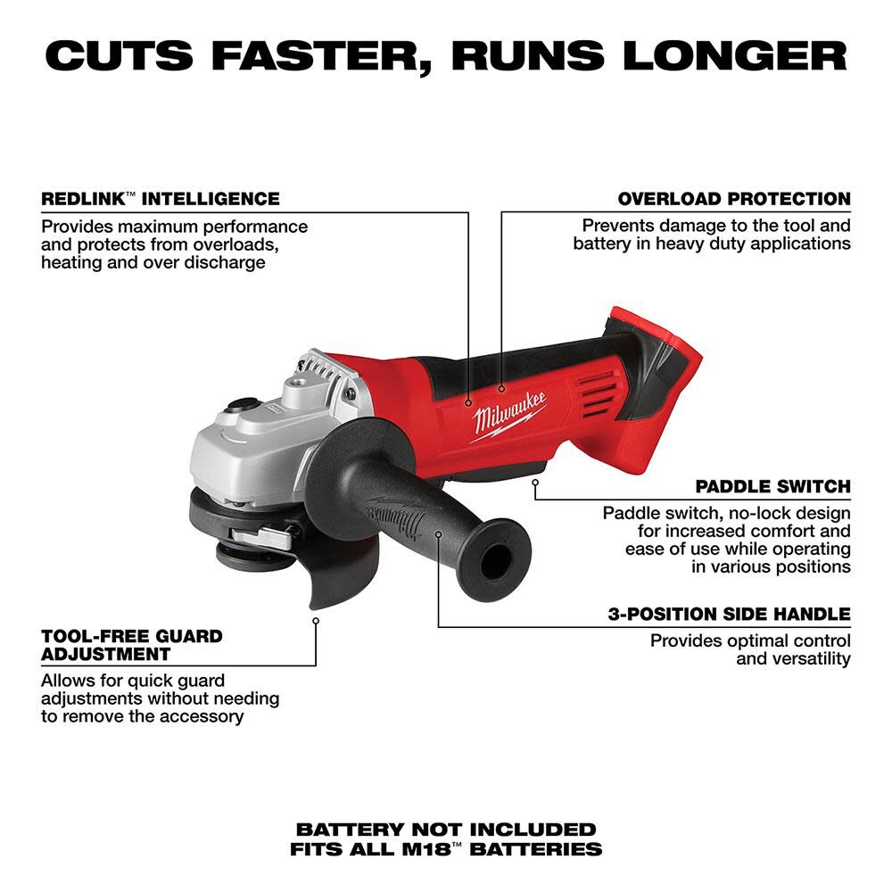 Milwaukee M18 Cordless Lithium-Ion 4-1/2 in. Cut-Off / Grinder 2680-20 from Milwaukee