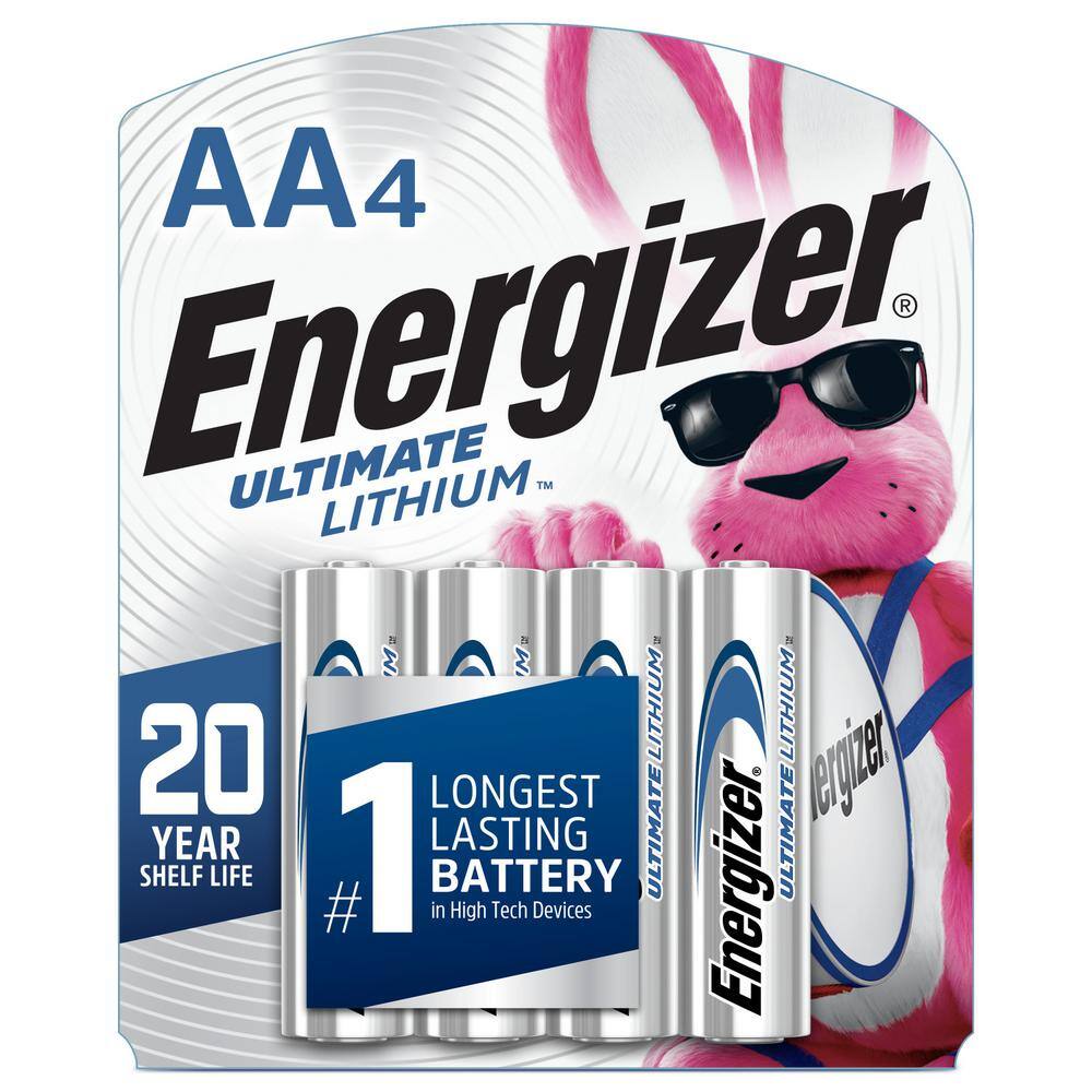 Energizer Ultimate Lithium AA Batteries (4-Pack) 1.5V Lithium Double A Batteries L91SBP-4