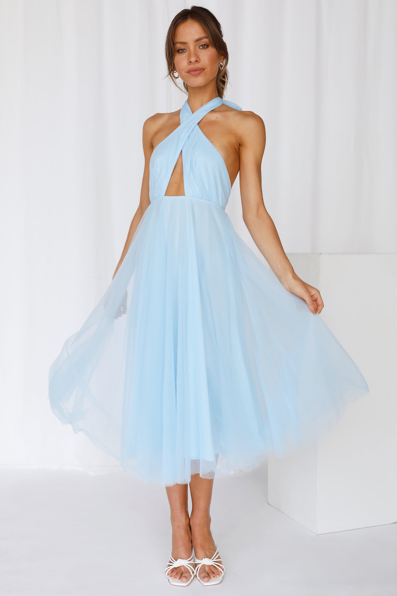 Little Tulle Much Midi Dress Blue