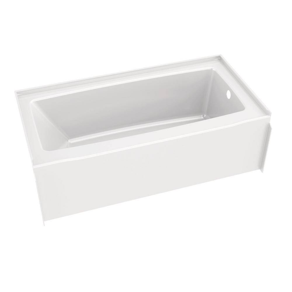 Delta Classic 500 60 in. x 30 in. Alcove Right Drain Bathtub and Wall Surrounds in High Gloss White BVS2-C512-WH