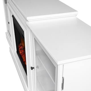 Real Flame Frederick 72 in. Freestanding Electric Fireplace TV Stand Entertainment Center in White 7740E-W