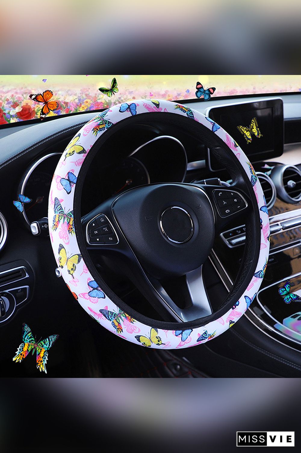 Butterfly Print Steering Wheel Cover MOQ 5pcs