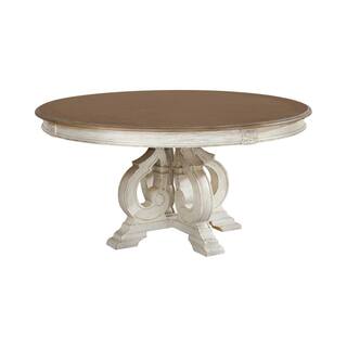 Furniture of America Willadeene Antique White Round Dining Table IDF-3150WH-RT