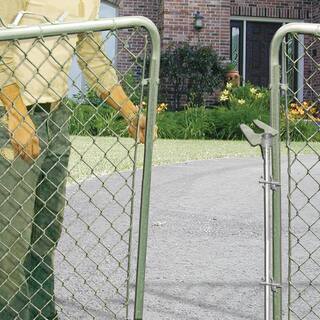 Everbilt Chain Link Fence 3-12 ft. W x 4 ft. H Galvanized Steel Walk Fence Gate 328302EB