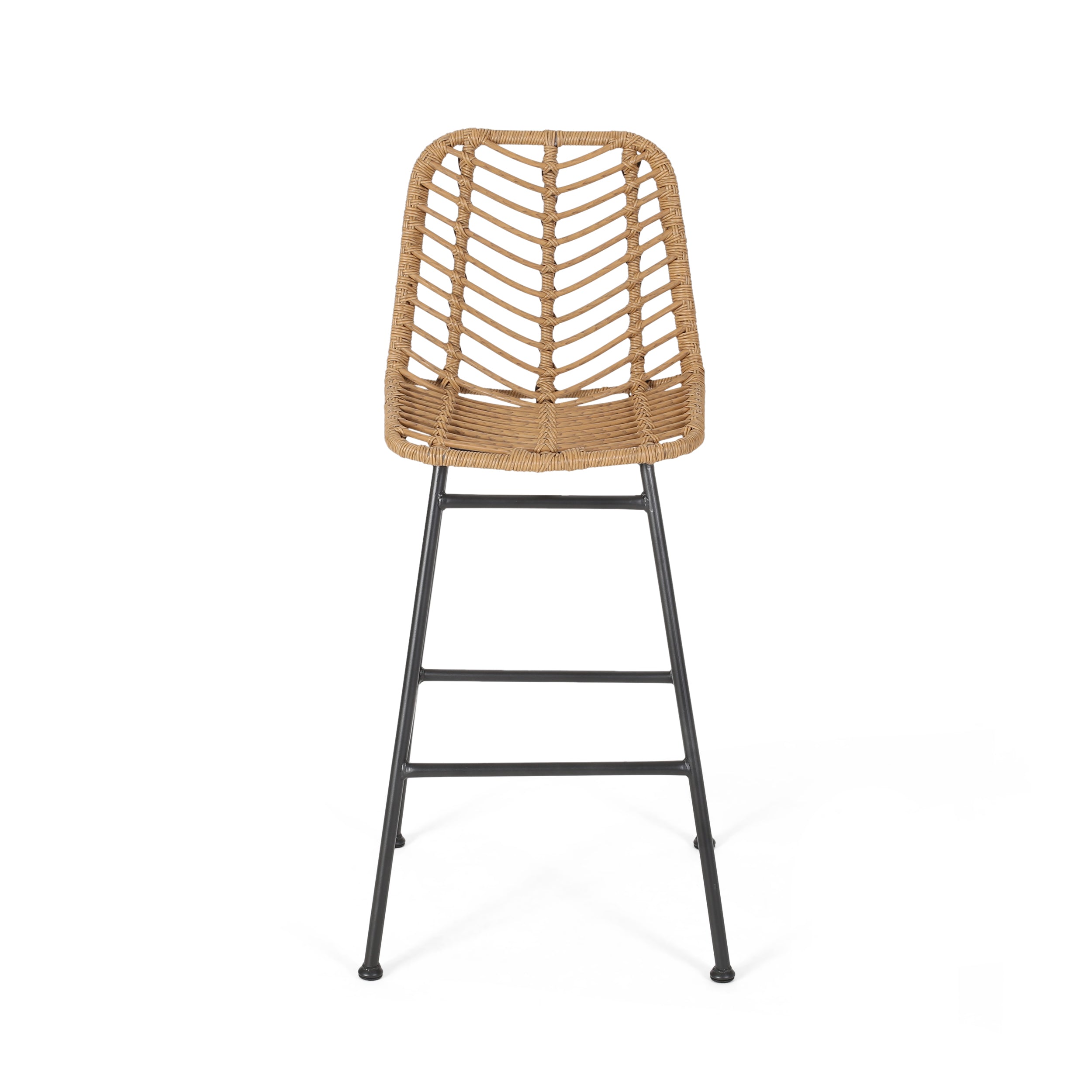 Jessie Outdoor Wicker Barstools (Set of 2)