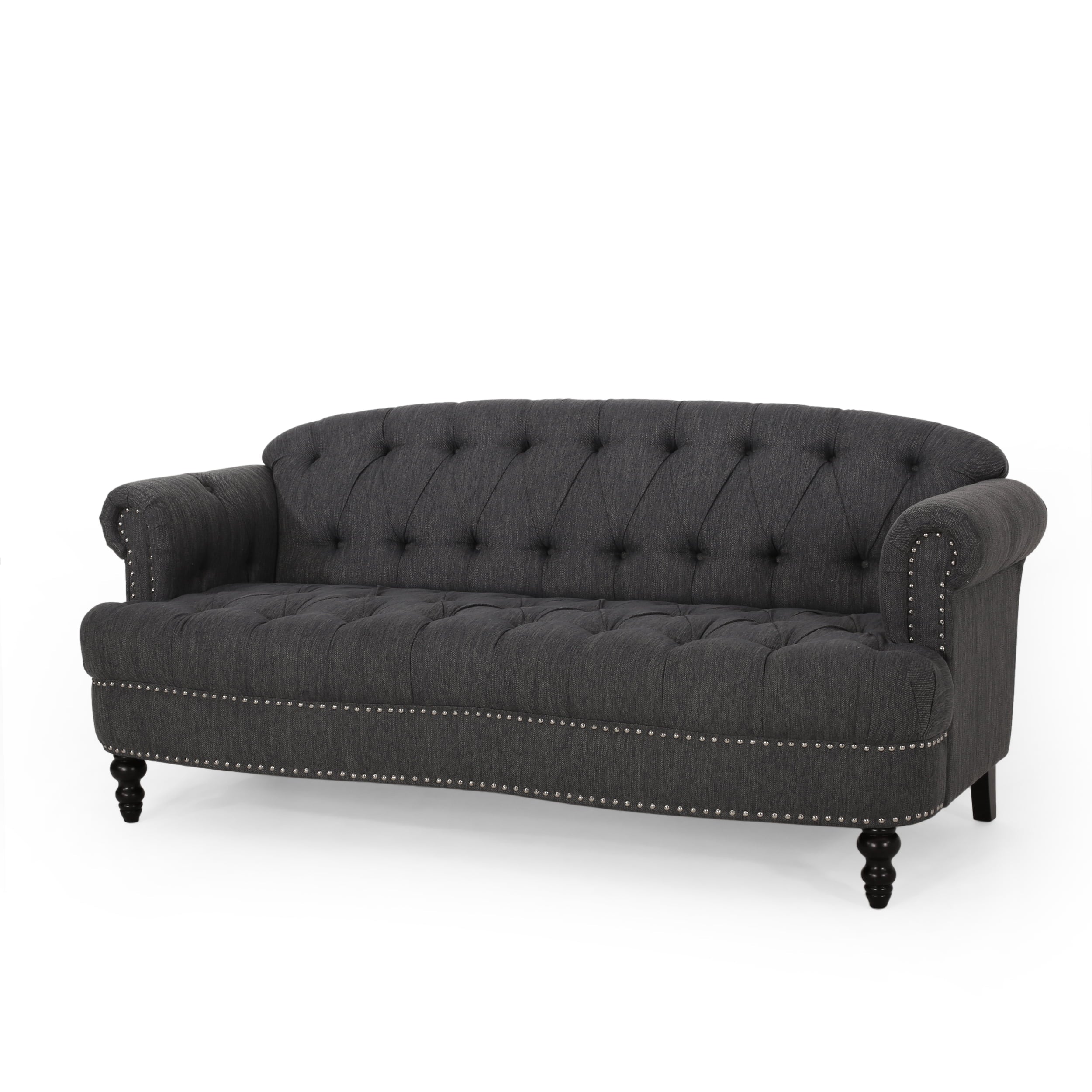 Elspeth Contemporary Deep Tufted Sofa with Nailhead Trim