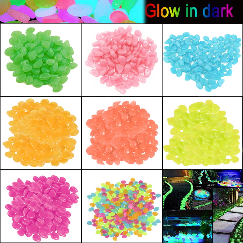 100pcs/Bag Luminous Pebbles Glow in the Dark Stones Rocks for Home Fish Tank Garden Outdoor Walkway Decor