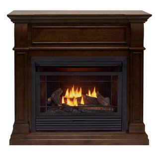 Duluth Forge Dual Fuel Ventless Gas Fireplace - 26000 BTU T-Stat Control Walnut Finish 170155