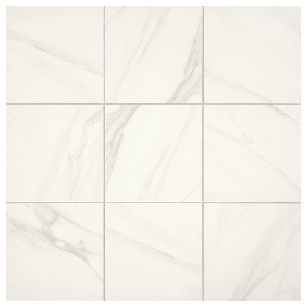 Daltile Selwyn Bianco Calacatta 12 in. x 12 in. Glazed Porcelain Floor and Wall Tile (14.55 sq. ft.  Case) SL601212HD1P6