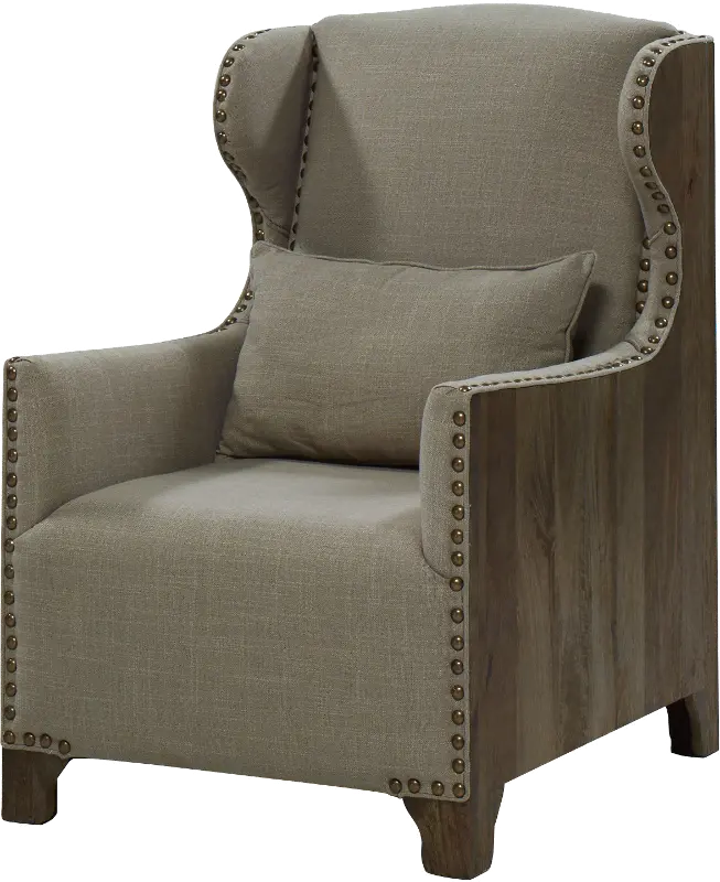 Chadwick Linen High Back Accent Chair with Exposed Wood Sides