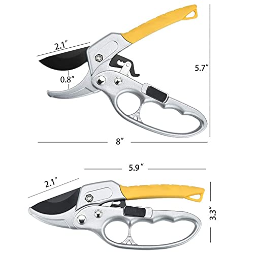 MEPEREZ-Advanced pruning shears, enhanced garden shears, sharp gardening shears, ergonomics and labor-saving ratchets pruners, 3 times labor-saving gardening shears