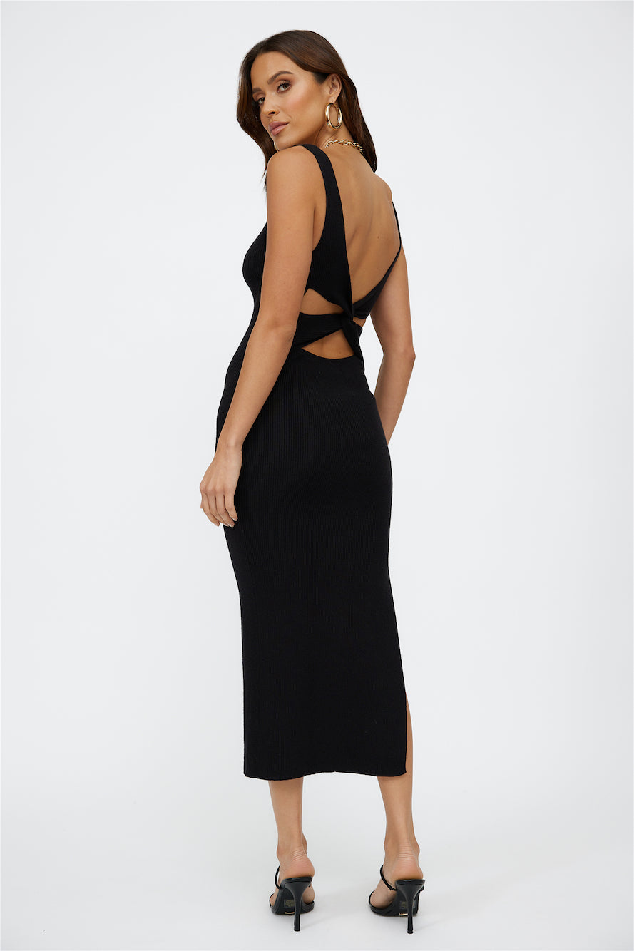 Blurred Memories Midi Dress Black