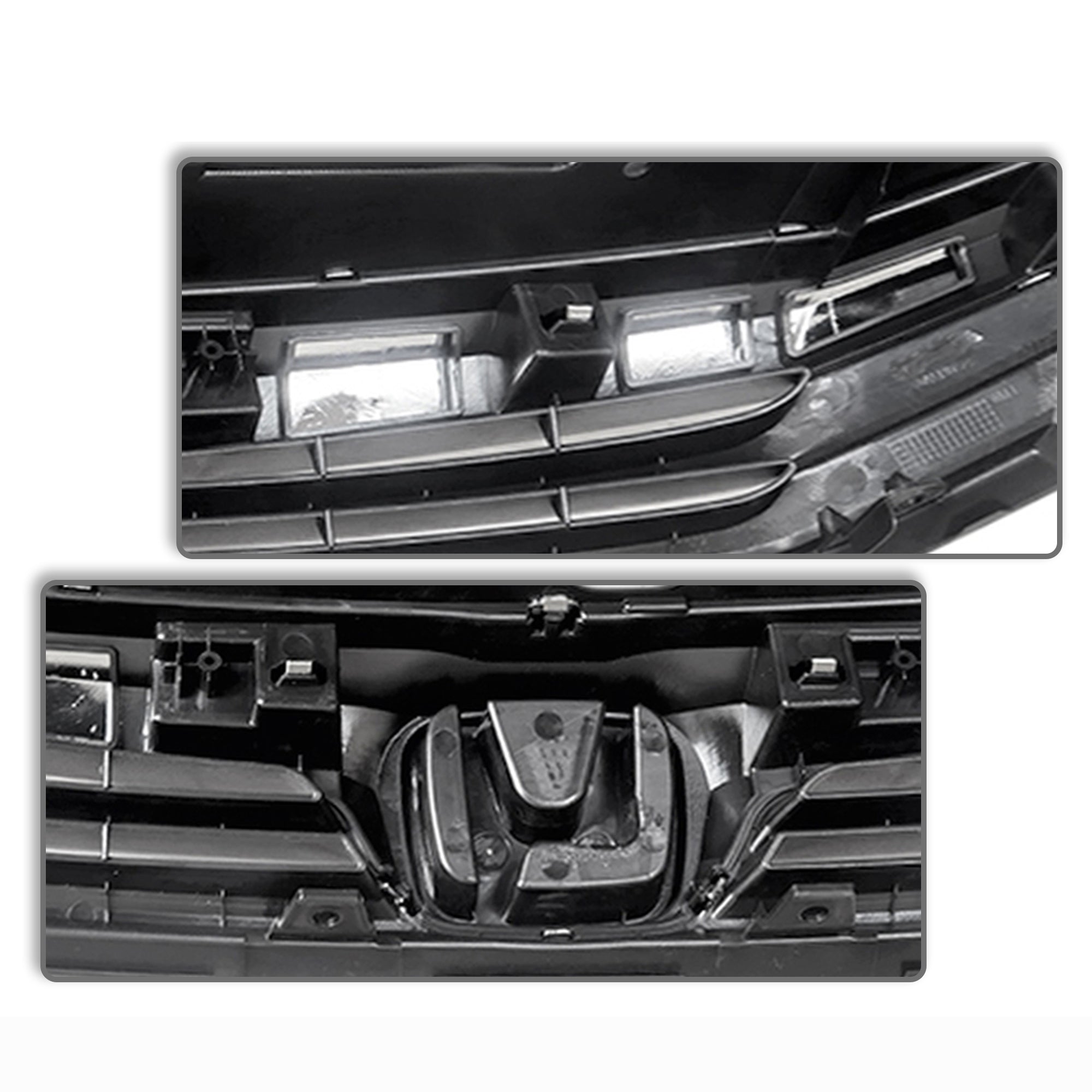 Grille Compatible With 2012 Honda Civic Front Mesh Black W/Chrome Bumper Grill