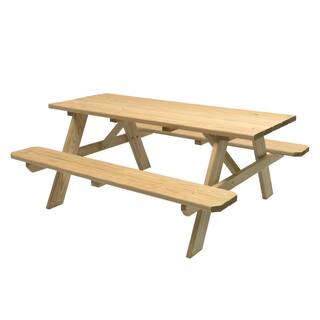 Outdoor Essentials Homestead 72 in. Outdoor Wood Picnic Table Kit 492673