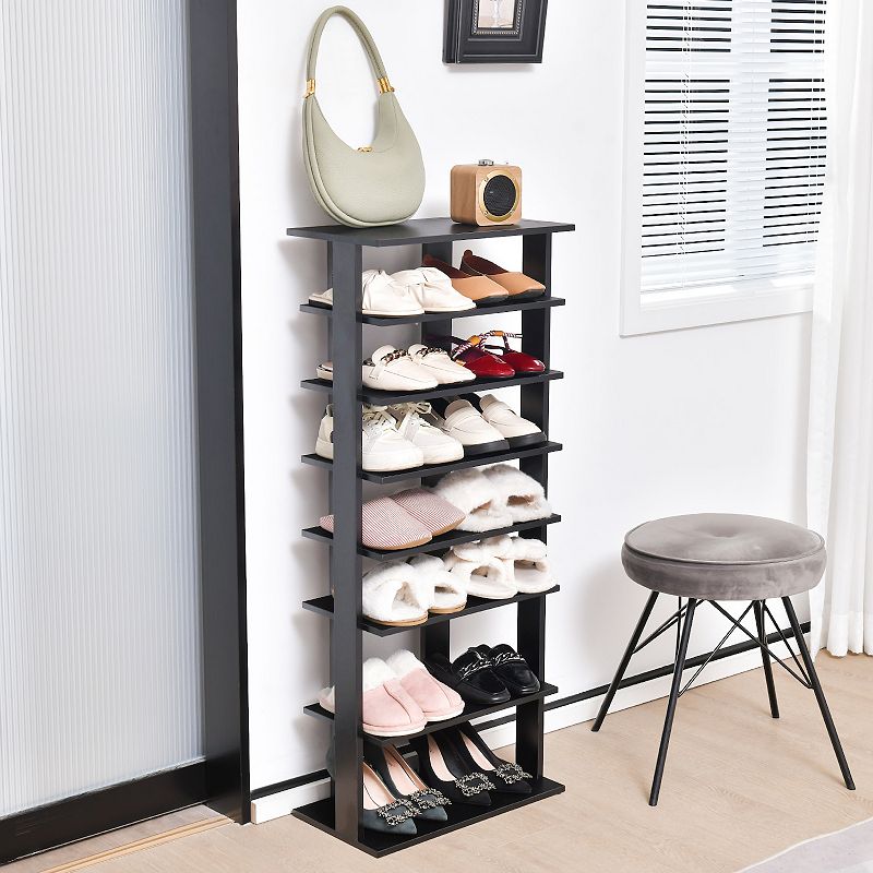 7 Tier Dual Shoe Rack Free Standing Shelves Storage Shelves Concise