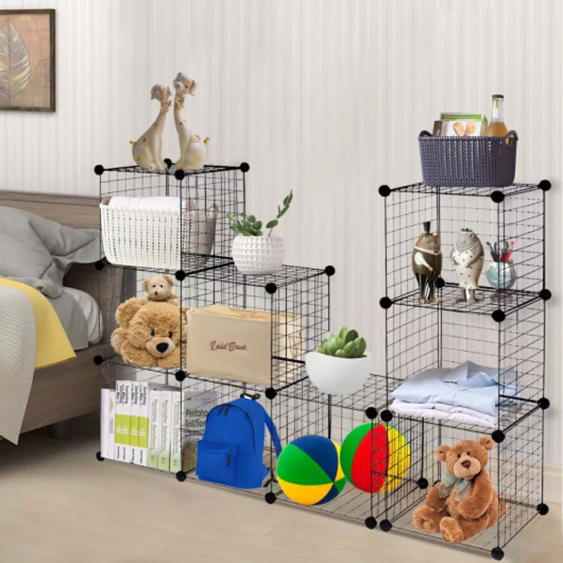 42 x 14 x 56 DIY 12-Cube Metal Grid Wire Storage Cubes