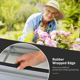 Gymax 70 in. x 35 in. x 24 in. Raised Garden Bed Large Metal Planter Box Kit for Vegetable Herb GYM09702