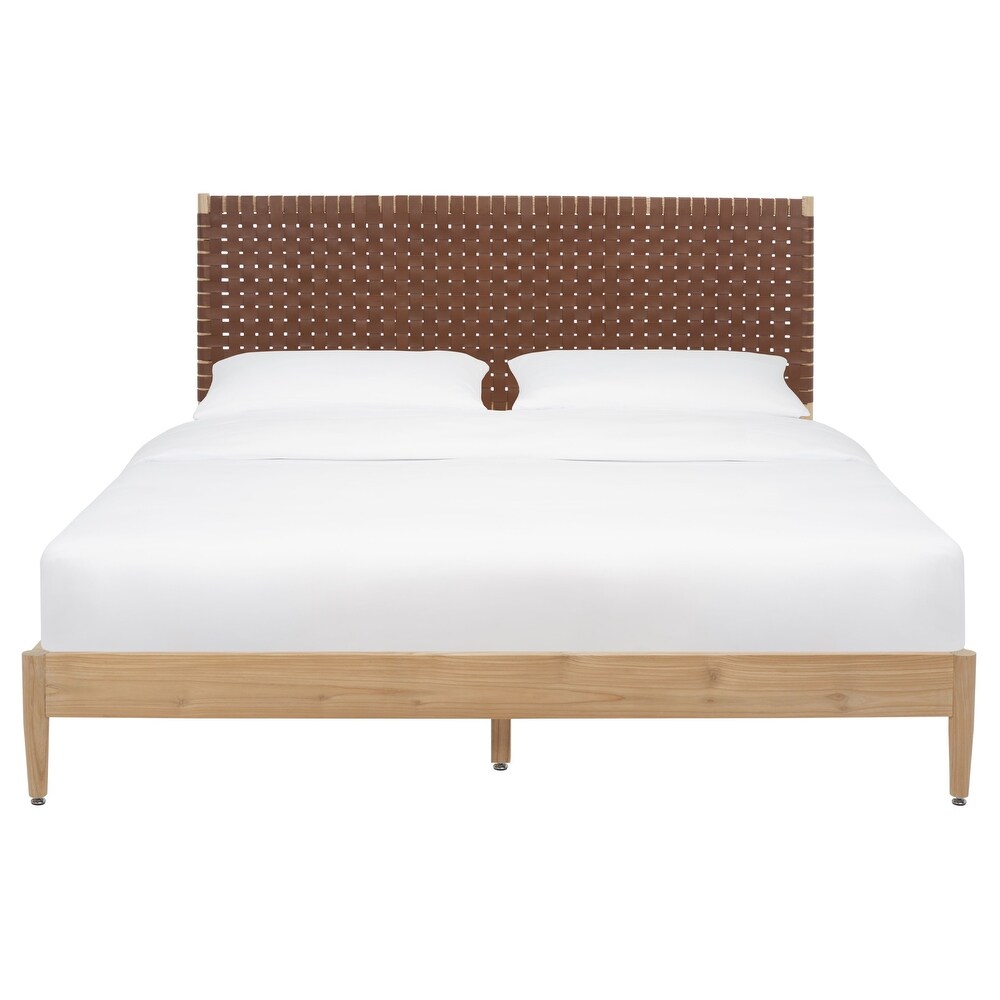 SAFAVIEH Couture Cassity Leather Headboard Bed