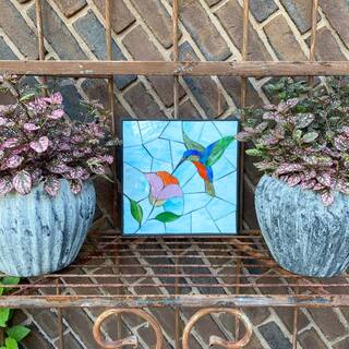Outdoor Essentials 1 in. x 12 in. x 12 in. Square Polypropylene Hummingbird Decorative Garden Step Stone 430925