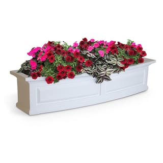 Mayne Nantucket 48 in. x 11.5 in. Self-Watering White Polyethylene Window Box 4831-W