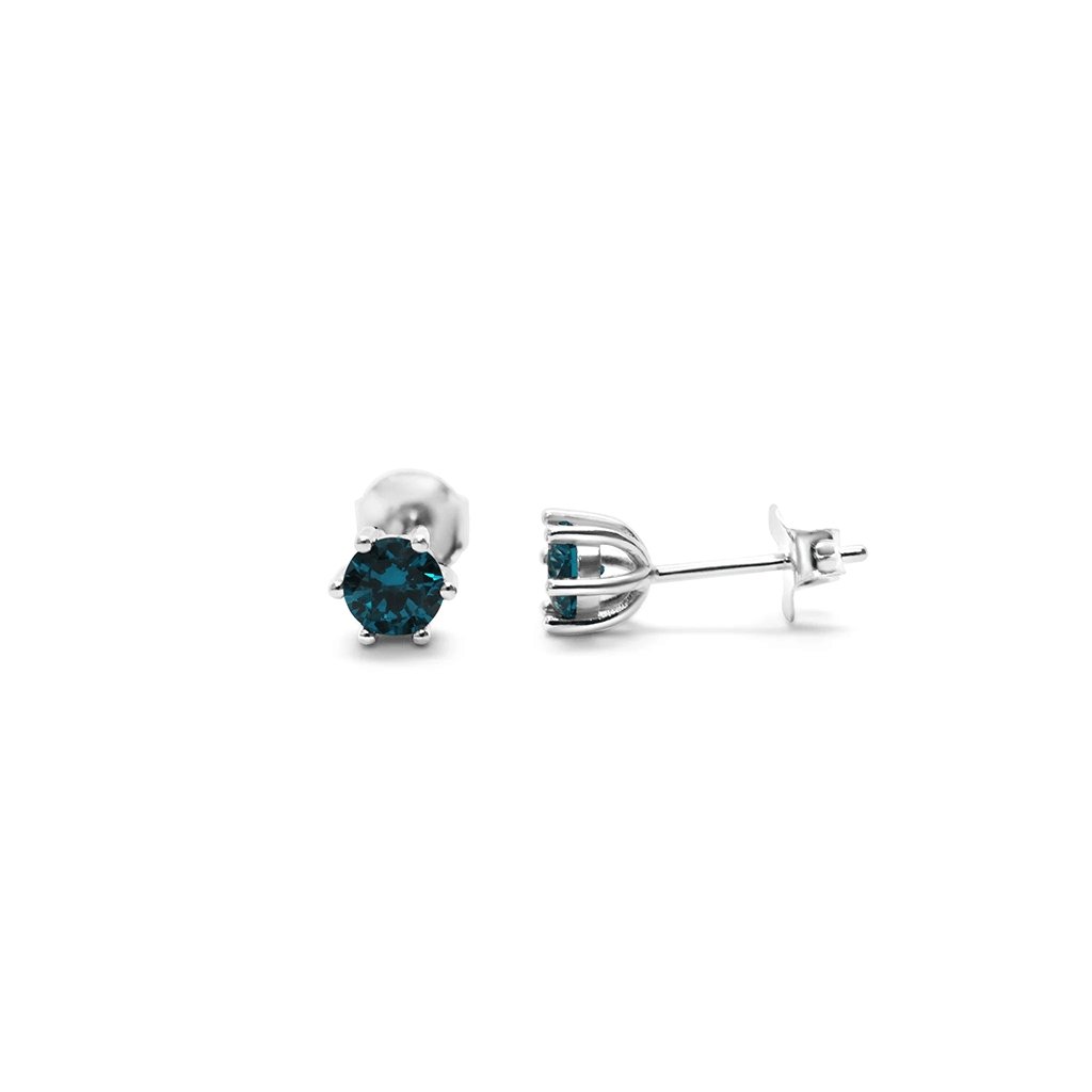 Stia  6 Prong CZ Stud - Zircon