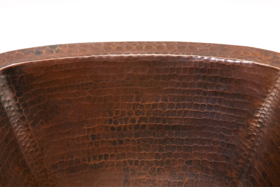 BS15DB3 15  x27 x27Square 16 Gauge Hammered Copper Prep Sink   Rustic   Bar Sinks   by Unique Online Furniture  Houzz