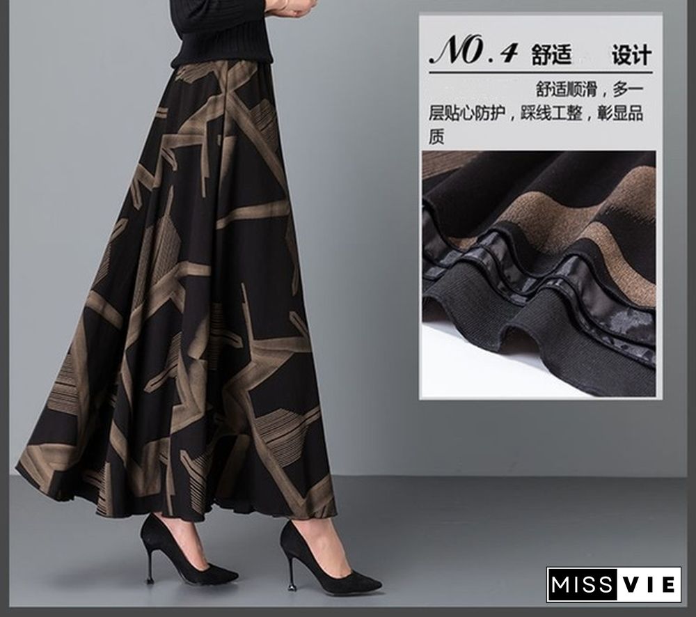 New Summer Skirt A Version High Waist Long Skirt Big Swing Skirt Ladies Fashion