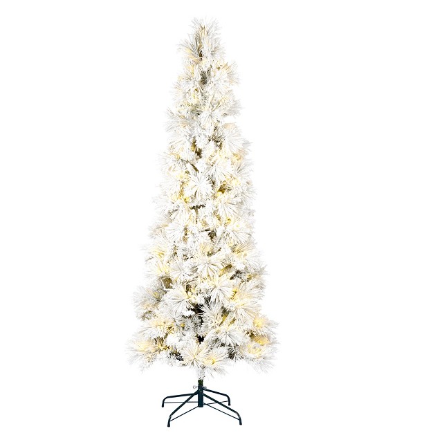 Vickerman Flocked Atka Pine Artificial Christmas Tree 3mm Warm White