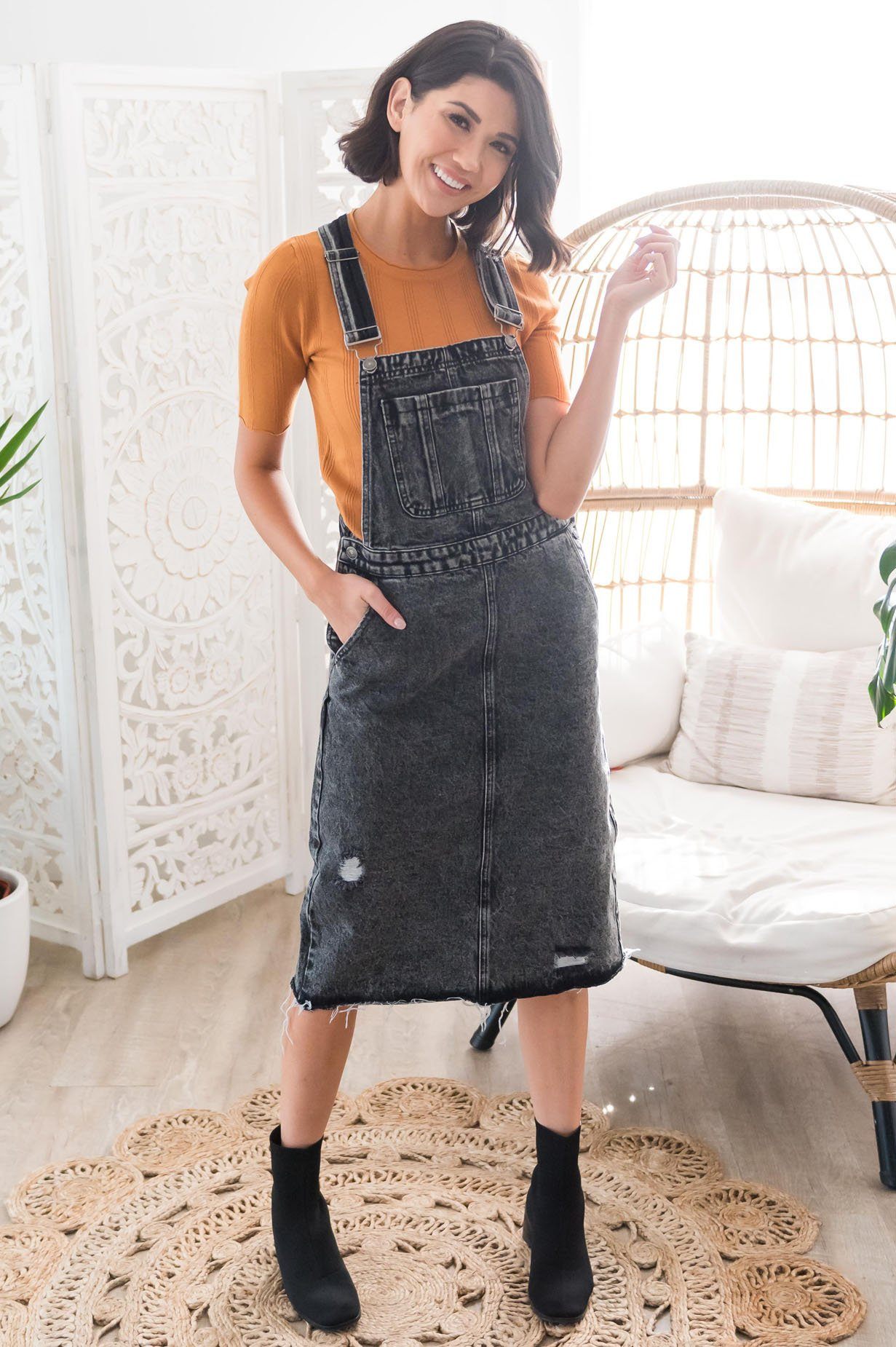 The Leondra Modest Overall Dress