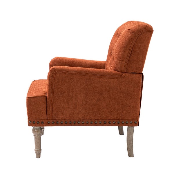 Geltrude Traditional Upholstered Accent Chair with Button Tufted Back Set of 2 by HULALA HOME