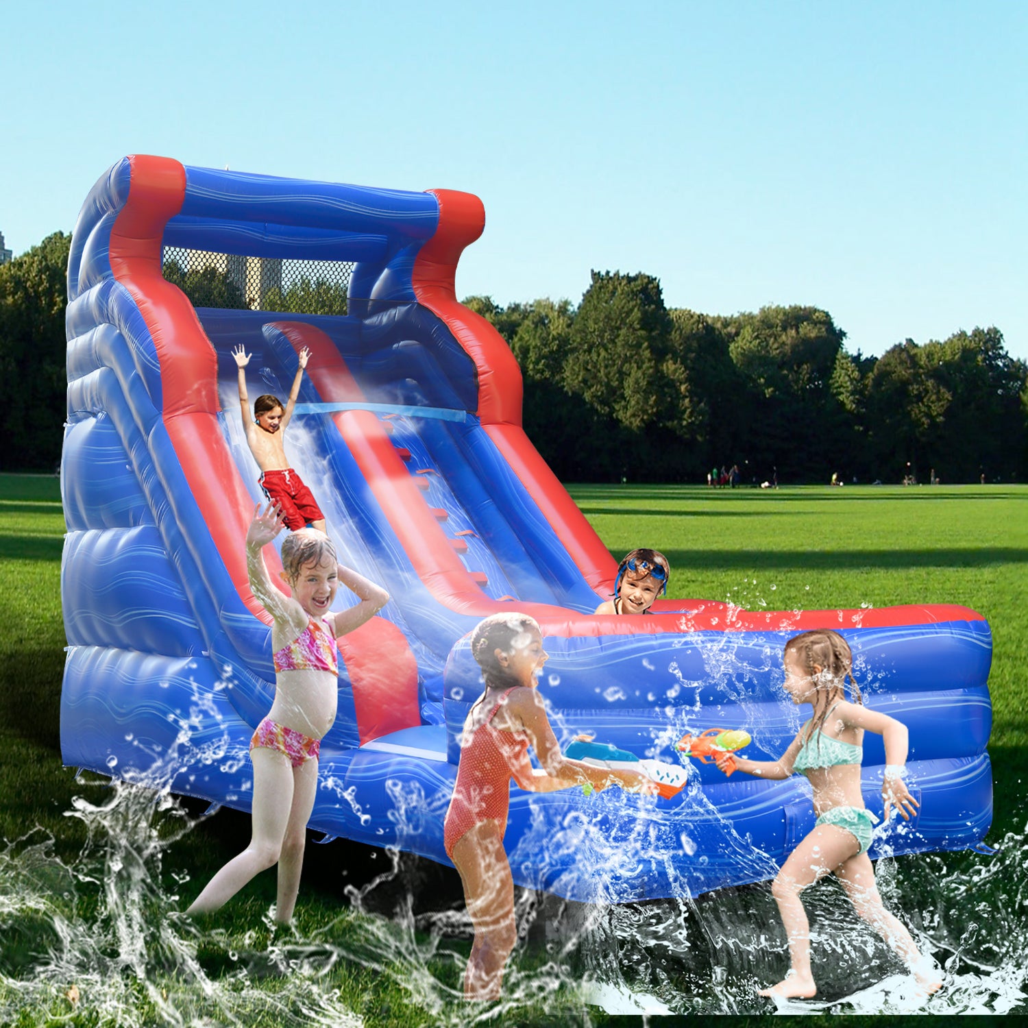 GOOSH 10' x 26' Inflatable Water Slide with Air Blower